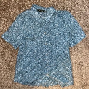 Eddie Bauer floral short sleeve button down size small